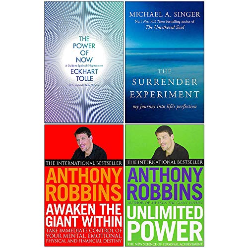 The Power of Now, Surrender Experiment, Awaken The Giant Within, Unlimited Power 4 Books Collection Set
