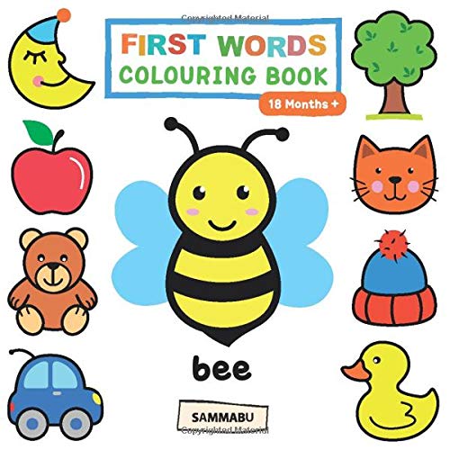 First Words Colouring Book (18 Months +): Animals, Fruits, Toys, Vehicles and More for Toddlers to Discover and Colour in