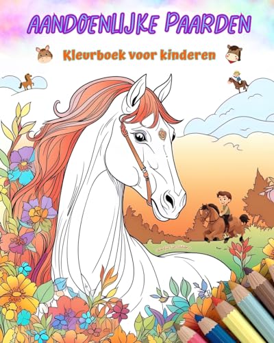 Aandoenlijke paarden - Kleurboek voor kinderen - Creatieve en grappige scènes van lachende paarden: Charmante tekeningen die creativiteit en plezier voor kinderen stimuleren von Blurb