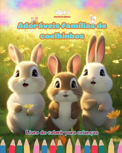 Adoráveis famílias de coelhinhos - Livro de colorir para crianças - Cenas criativas de famílias coelhos cativantes: Desenhos encantadores que estimulam a criatividade e a diversão das crianças