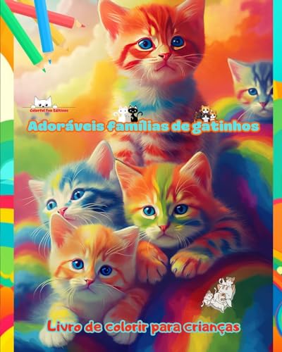 Adoráveis famílias de gatinhos - Livro de colorir para crianças - Cenas criativas de famílias felinas cativantes: Desenhos encantadores que estimulam a criatividade e a diversão das crianças von Blurb