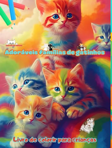 Adoráveis famílias de gatinhos - Livro de colorir para crianças - Cenas criativas de famílias felinas cativantes: Desenhos encantadores que estimulam a criatividade e a diversão das crianças von Blurb