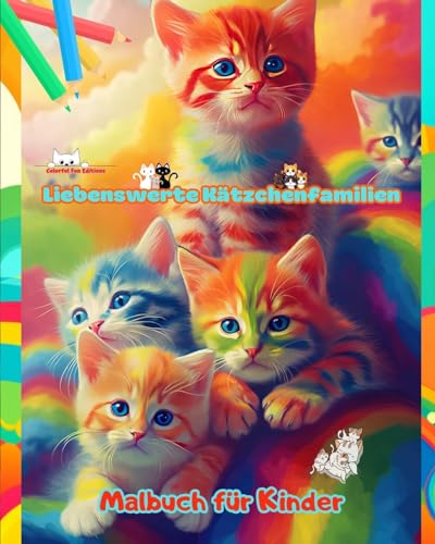 Liebenswerte Kätzchenfamilien - Malbuch für Kinder - Kreative Szenen von bezaubernden und verspielten Katzenfamilien: Bezaubernde Zeichnungen, die Kreativität und Spaß für Kinder fördern von Blurb