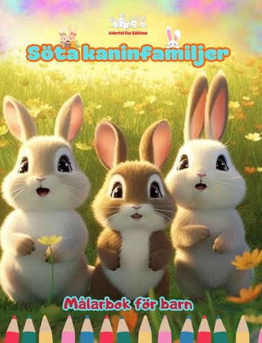 Söta kaninfamiljer - Målarbok för barn - Kreativa scener av kärleksfulla och lekfulla kaninfamiljer: Charmiga teckningar som främjar kreativitet och skoj för barn von Blurb