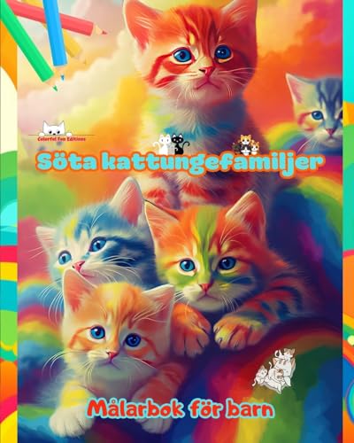 Söta kattungefamiljer - Målarbok för barn - Kreativa scener av kärleksfulla och lekfulla kattfamiljer: Charmiga teckningar som främjar kreativitet och skoj för barn von Blurb