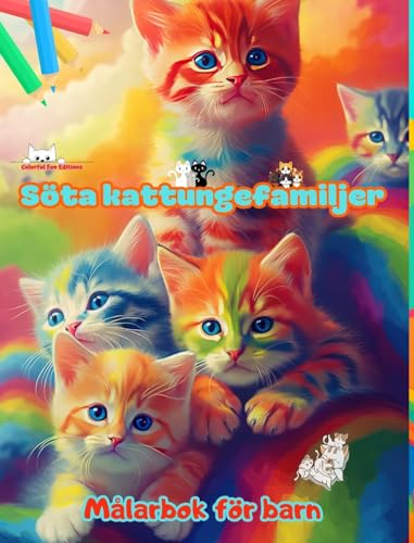 Söta kattungefamiljer - Målarbok för barn - Kreativa scener av kärleksfulla och lekfulla kattfamiljer: Charmiga teckningar som främjar kreativitet och skoj för barn von Blurb