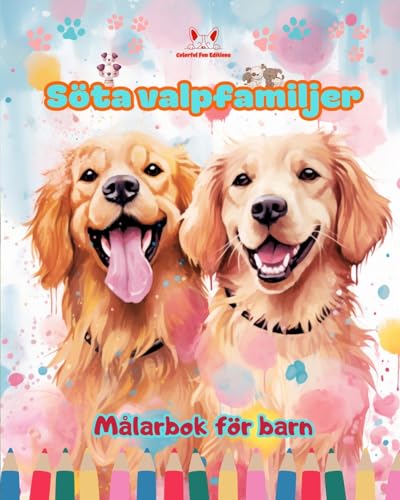 Söta valpfamiljer - Målarbok för barn - Kreativa scener av kärleksfulla och lekfulla hundfamiljer: Charmiga teckningar som främjar kreativitet och skoj för barn von Blurb