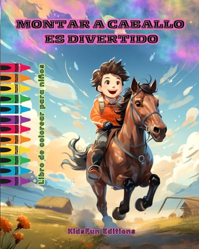 Montar a caballo es divertido - Libro de colorear para niños - Fascinantes aventuras de caballos y unicornios: Un libro apasionante para que los niños potencien su creatividad y se diviertan von Blurb