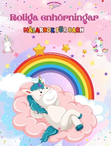 Roliga enhörningar - Målarbok för barn - Kreativa och roliga scener med skrattande enhörningar: Charmiga teckningar som uppmuntrar till kreativitet och skoj för barn von Blurb