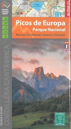 Wanderkarte Nationalpark Picos de Europa 1:25000 LZ 2023-2024: Carpeta Alpina. Macizo Occidental / Macizo Central y Oriental