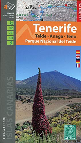 Wanderkarte Tenerife - Parque Nacional del Teide 1:25 000: Set of 4 maps Anaga, Teno, Teide North, Teide South von EDITORIAL ALPINA, SL