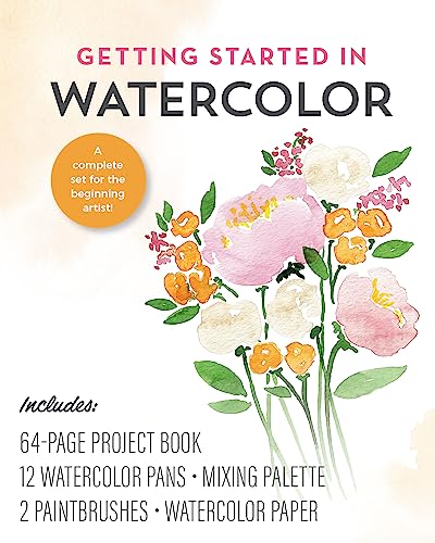 Getting Started in Watercolor kit: A complete set for the beginning artist! Includes: 64-page Project Book, 12 Watercolor Pans, Mixing Palette, 2 Paintbrushes, Watercolor Paper von Chartwell Books