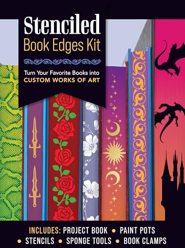 Stenciled Book Edges Kit: Turn Your Favorite Books into Custom Works of Art – Includes: Project Book, Paint Pots, Stencils, Sponge Tools, Book Clamps von Chartwell Books