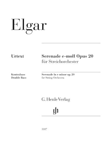 Serenade e-moll op. 20 für Streichorchester; Kontrabass Einzelstimme von G. Henle Verlag