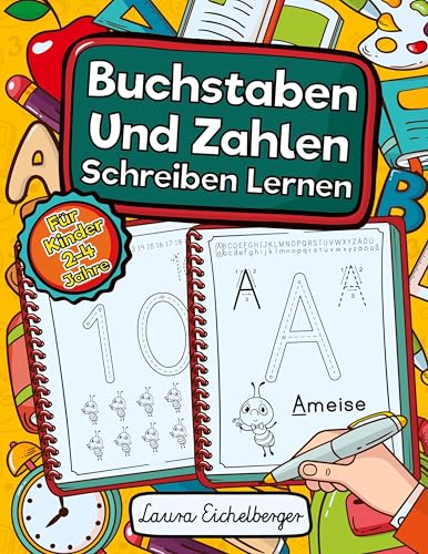 Buchstaben Und Zahlen Schreiben Lernen Für Kinder 2-4 Jahre: Übungsheft Für Kleinkinder, Kinder Im Vorschulalter Und Kindergarten. Ideal Zum Lernen ... Und Großbuchstaben Sowie Zahlen Von 1 Bis 20! Buchstaben Und Zahlen Schreiben Lernen Für Kinder 2-4 Jahre: Übungsheft Für Kleinkinder, Kinder Im Vorschulalter Und Kindergarten. Ideal Zum Lernen ... Und Großbuchstaben Sowie Zahlen Von 1 Bis 20! von Digital Front GmbH
