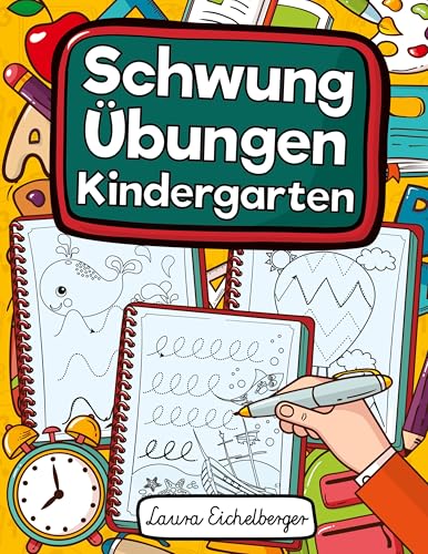 Schwungübungen Kindergarten: Übungsheft Mit Schwungübungen Zur Stärkung Der Augen-Hand-Koordination Und Feinmotorik Für Kinder Ab 3, 4 Und 5 Jahren! von Digital Front GmbH