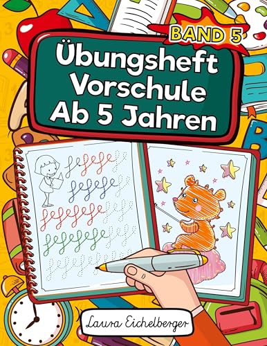 Übungsheft Vorschule Ab 5 Jahren: Vorschulblock Mit Schwungübungen, Linien, Formen, Großbuchstaben Und Zahlen. Ideal Für Kinder Zum Schreiben, Zählen Und Zeichnen Lernen Übungsheft Vorschule Ab 5 Jahren: Vorschulblock Mit Schwungübungen, Linien, Formen, Großbuchstaben Und Zahlen. Ideal Für Kinder Zum Schreiben, Zählen Und Zeichnen Lernen von Digital Front GmbH
