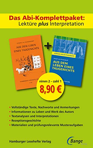 Aus dem Leben eines Taugenichts - Abi-Komplettpket: Lektüre plus Interpretation: Königs Erläuterung mit kostenlosem Hamburger Leseheft von Joseph von ... Hamburger Leseheft (Königs Erläuterungen)