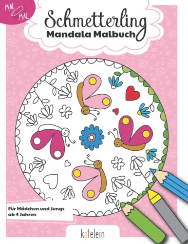 Schmetterling Mandala Malbuch: Zauberhafte Schmetterlinge, Bienen und Blumen. Kinderleichtes Ausmalen für Kinder ab 4 Jahren von Independently published