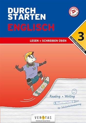 Durchstarten - Englisch Mittelschule/AHS - 3. Klasse: Lesen und Schreiben - Übungsbuch mit Lösungen von Veritas Verlag