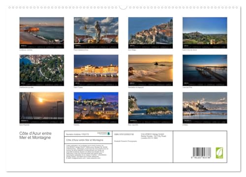 Côte d'Azur entre Mer et Montagne (hochwertiger Premium Wandkalender 2025 DIN A2 quer), Kunstdruck in Hochglanz