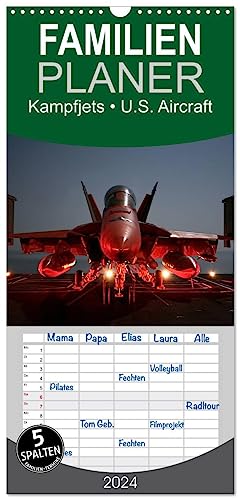 Familienplaner 2024 - Kampfjets • U.S. Aircraft mit 5 Spalten (Wandkalender, 21 cm x 45 cm) CALVENDO