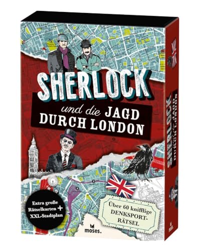 moses. Sherlock und die Jagd durch London, 64 knifflige Denksport Rätsel für Detektive, Logikrätsel mit extra großen Rätselkarten und XXL-Stadtplan moses. Sherlock und die Jagd durch London, 64 knifflige Denksport Rätsel für Detektive, Logikrätsel mit extra großen Rätselkarten und XXL-Stadtplan