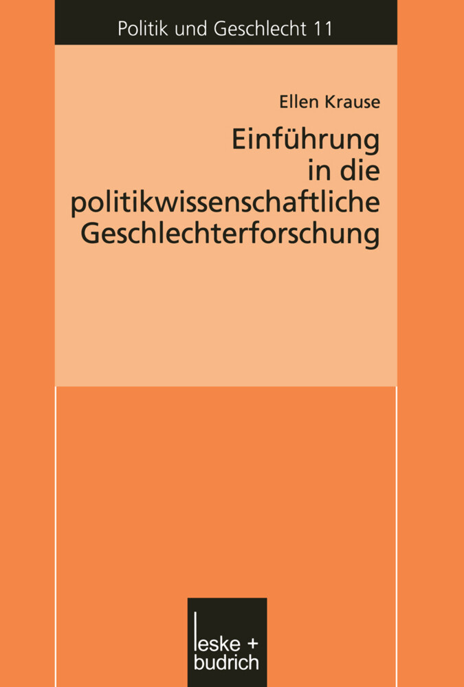Einführung in die politikwissenschaftliche Geschlechterforschung von VS Verlag für Sozialwissenschaften