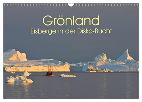 Grönland: Eisberge in der Disko Bucht (Wandkalender 2024 DIN A3 quer), CALVENDO Monatskalender