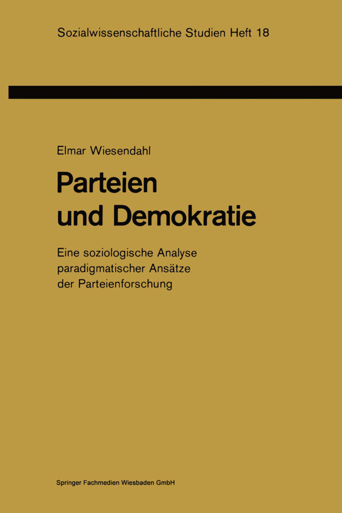 Parteien und Demokratie von VS Verlag für Sozialwissenschaften