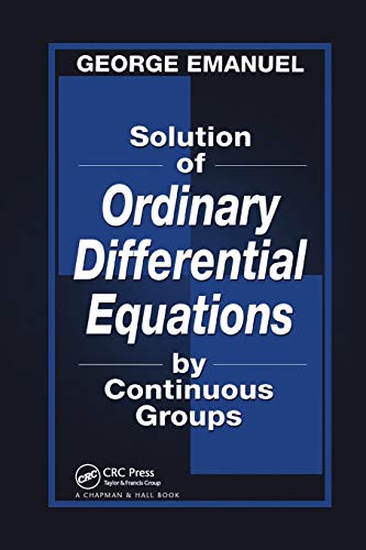 Solution of Ordinary Differential Equations by Continuous Groups