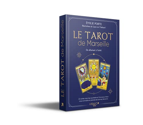 Coffret tarot de Marseille: Du débutant à l'initié 22 cartes avec leur pochette et 1 livre