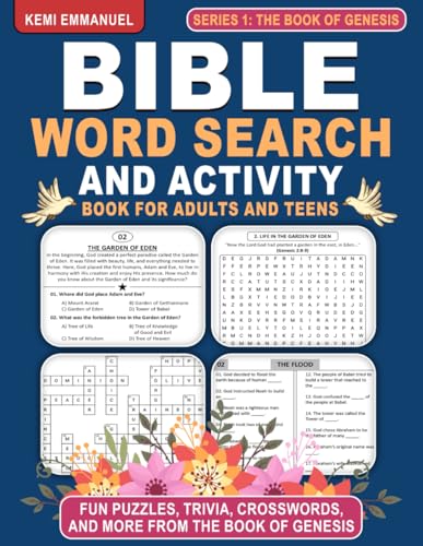 Bible Word Search and Activity Book for Adults: Series 1: The book of Genesis von Independently published