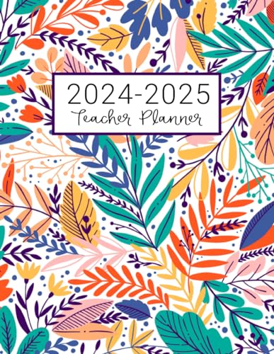 Teacher Planner: Lesson Plan for Class Organization | Weekly and Monthly Agenda | Academic Year August - July | Light Tropical Floral Print (2019-2020)