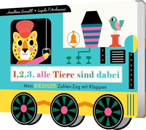 1, 2, 3, alle Tiere sind dabei: Mein riesiger Zahlen-Zug mit Klappen | Ausziehbarer Spielzug mit Rädern und den Zahlen von 1-10 1, 2, 3, alle Tiere sind dabei: Mein riesiger Zahlen-Zug mit Klappen | Ausziehbarer Spielzug mit Rädern und den Zahlen von 1-10
