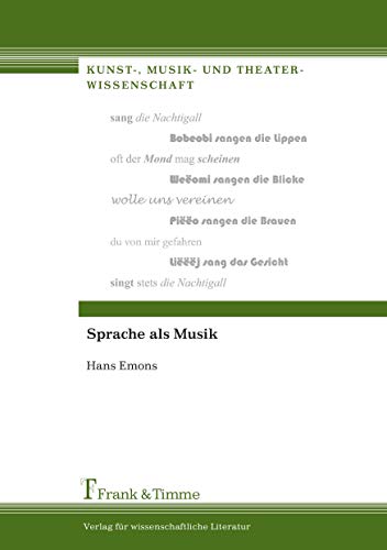 Sprache als Musik (Kunst-, Musik- und Theaterwissenschaft)