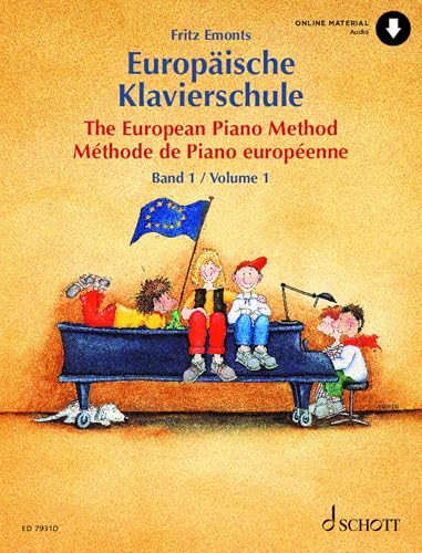 Europäische Klavierschule: Band 1. Klavier. Ausgabe mit Online-Audiodatei.