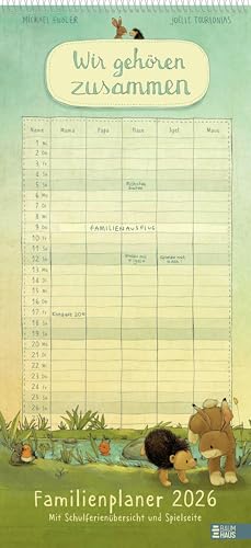 Wir gehören zusammen - Familienplaner 2026: Jahreskalender mit 5 Spalten, Ferienübersicht, Bastelseite (Wir zwei gehören zusammen) von Baumhaus