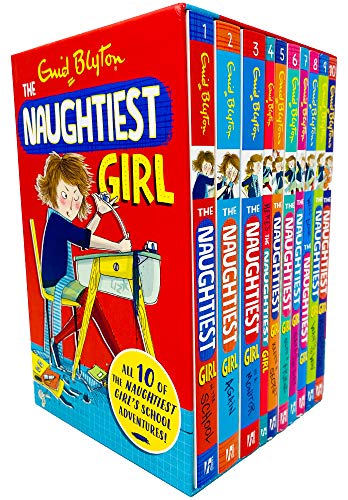 The Enid Blyton Naughtiest Girl School Adventures Books 1 - 10 Collection Box Set (In The School, Again, Is A Monitor, Helps A Friend, Saves The Day, Macrches On & MORE!)