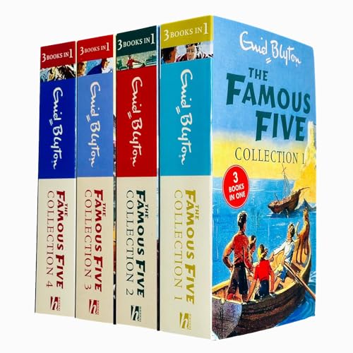 The Famous Five 12 Titles in 4 Books Collection Set For Children By Enid Blyton