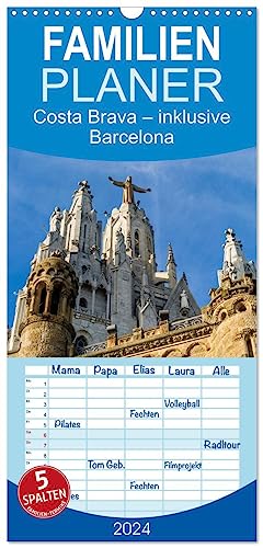 Familienplaner 2024 - Costa Brava – inklusive Barcelona mit 5 Spalten (Wandkalender, 21 cm x 45 cm) CALVENDO