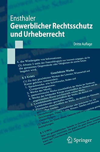 Gewerblicher Rechtsschutz und Urheberrecht (Springer-Lehrbuch) (German Edition)