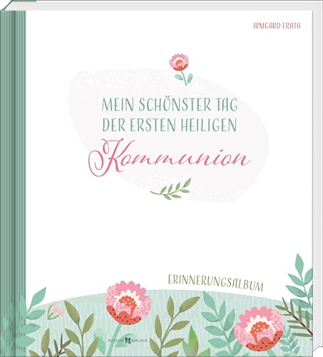 Mein schönster Tag der ersten heiligen Kommunion. Wunderschönes Kommunionalbum mit edlem Stoffeinband und Silberfolienprägung in hochwertiger Geschenkbox