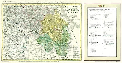 Historische Karte: Ober-Schlesien, 1746 (Plano): LA HAUTE SILESIE, qui comprend les Principautes de Neise, de Munsterberg, de Laegerndorf, de Troppau, ... dessinee par les Heritiers de Homann. von Verlag Rockstuhl