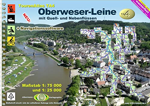 TourenAtlas Wasserwandern: TourenAtlas TA4 Oberweser-Leine: Oberweser-Leine - mit Quell- und Nebenflüssen von Jbermann