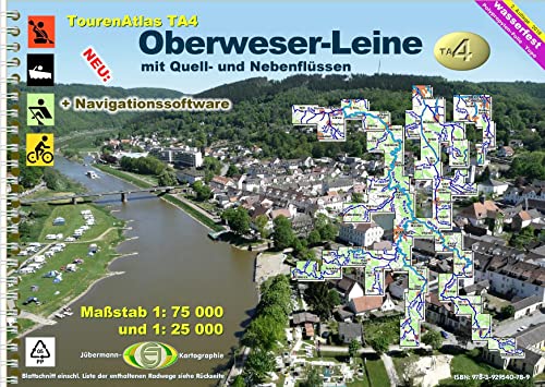 TourenAtlas Wasserwandern: TourenAtlas TA4 Oberweser-Leine: Oberweser-Leine - mit Quell- und Nebenflüssen