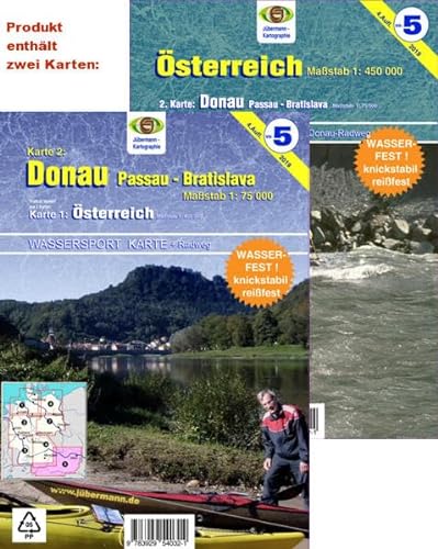 Wassersport-Wanderkarte / Kanu-und Rudersportgewässer: Wassersport-Wanderkarte / Österreich: Kanu-und Rudersportgewässer / mit Donau von Passau bis Bratislava