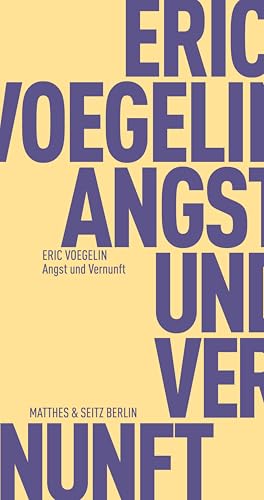 Angst und Vernunft (Fröhliche Wissenschaft) von Matthes & Seitz Verlag