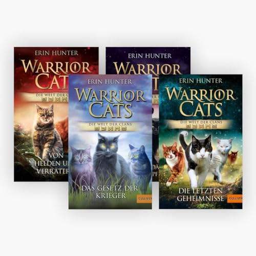 Warrior Cats - Die Welt der Clans in 4 Bänden + 1 exklusives Postkartenset