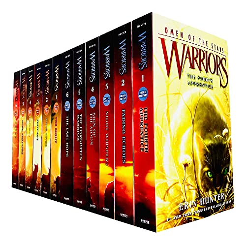 Warrior Cats Band 13 bis 24 Büchersammlungsset (die komplette dritte Serie (Warriors: Power of Three Band 13 bis 18) und die komplette vierte Serie (Warriors: Omen Of The Stars Band 19 bis 24)